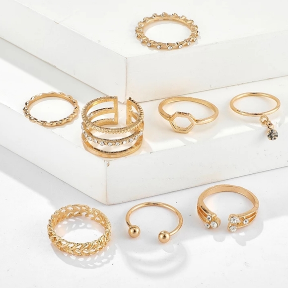 *Candace* 8 Piece Ring Set - Picture 3 of 6